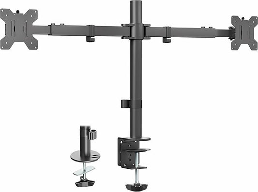 VIVO Premium Dual Ultra Wide LCD LED 27 to 38 inch Monitor Desk Mount, Heavy Duty, Adjustable Telescoping Arms, Flush Wall Setup, Fits 2 Screens, Black, STAND-TS38C by Unknown