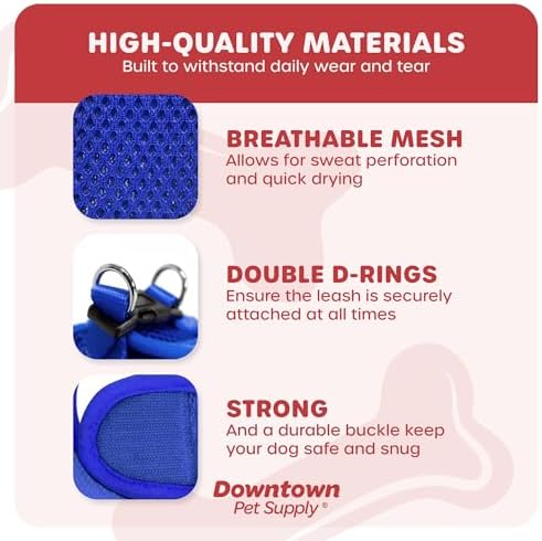 Downtown Pet Supply Step in Dog Harness for Small Dogs No Pull, Medium, Blue - Adjustable Harness with Padded Mesh Fabric and Reflective Trim - Buckle Strap Harness for Dogs - Image 4