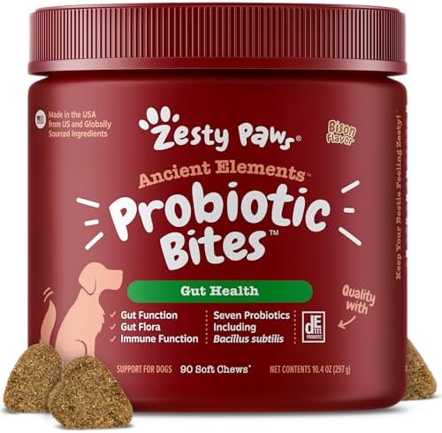 Zesty Paws Ancient Elements Probiotics for Dogs - Gut Health for Dogs, Bison, 90 Ct by ZestyPaws
