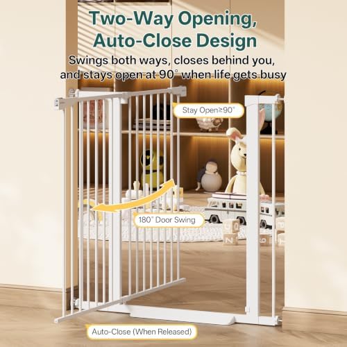 InnoTruth 29.6-39.1 in Wide x 35.5 in High Extra Tall Baby Gate, White - Image 5