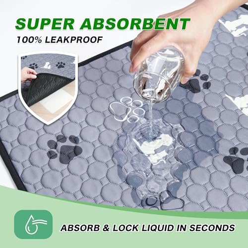 WanpeeGoo Washable Pee Pads for Dogs, Waterproof, 24 x 36 in, 2 Pack, Gray - Image 2