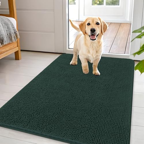 OLANLY Dog Door Mat for Muddy Paws 44x32, Super Absorbent Chenille Mud Mat by OLANLY