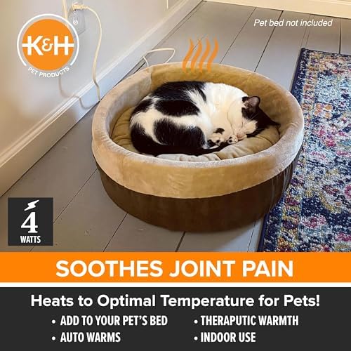 K&H Pet Bed Warmer, Safety Listed, Cat Heating Pad, Small 9x8.5in Tan - Image 5