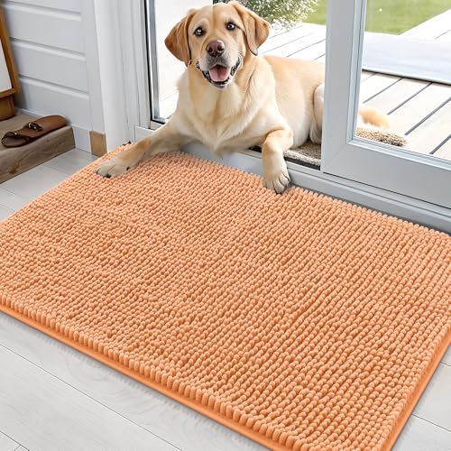 OLANLY Dog Door Mat for Muddy Paws 36x24, Super Absorbent Chenille Mud Mat by OLANLY