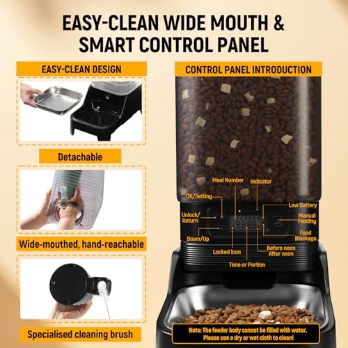 Marchul 15L Automatic Cat Feeder and Water Dispenser, Programmable Feeder - Image 5