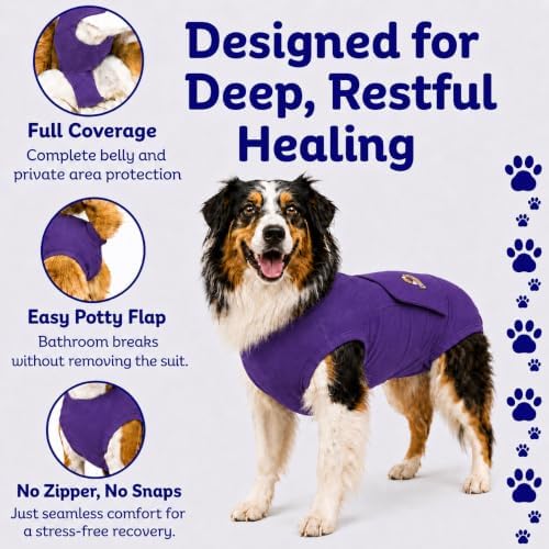 Surgi Snuggly Dog Surgery Recovery Suit, Cone Alternative, Spay/Neuter LS - Image 4