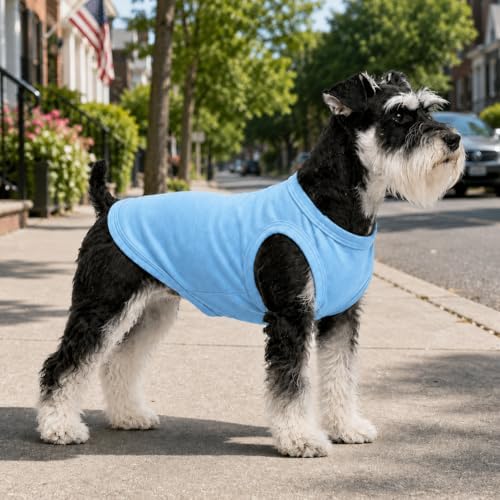 2018 Pet Clothes Dog Clothing Blank T-Shirt Tanks Top Vests for Small Middle Large Size Dogs 100% Cotton Dog Summer Vest Classic (XS, Light-Blue) - Image 5