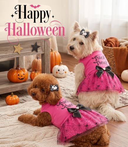 Dog Halloween Costumes Tulle Dress for Small Medium Large Dogs Girls Boys with Bow Hair Ties Spooky Halloween Pet Clothes Cat Apparel - Image 4