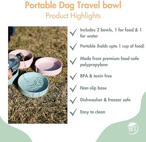 Barkin’ Trails Travel Dog Bowls, Portable Outdoor Water, BPA-Free Water Bowl Set, Food Grade Plastic Dog Travel Bowl, Dog Camping Essentials, Travel Container - Image 3