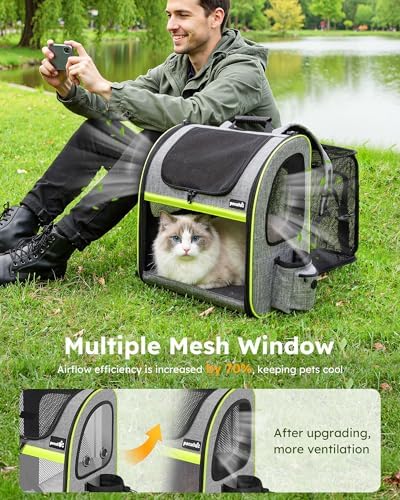 pecute XL Cat Backpack Expandable, Cat Carrier Backpack Acrylic Window - Image 4