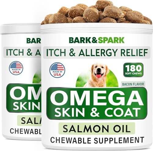 Omega 3 for Dogs - Fish Oil for Skin & Coat Health, Itch & Allergy Support by BARKSPARK