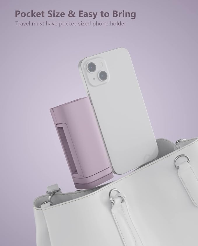 MiiKARE Travel Essentials Airplane Phone Holder, Universal Handsfree Phone Mount for Flying with 360 Degree Rotation, Travel Must Haves Phone Stand for Desk, Tray Table, Purple&Blue - Image 6