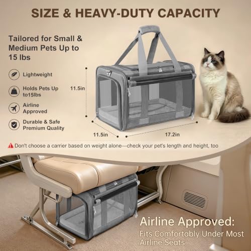 Soft Sided Cat Carrier for Anxious Pets with Privacy Roller Blinds - Image 4