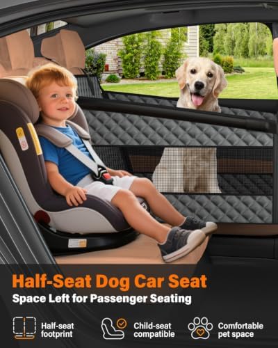 Instraella Dog Car Seat for Large Dogs, Hard Bottom Half Back Seat Extender - Image 2