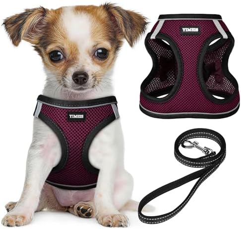 No Pull Dog Puppy Harness and Leash Set Reflective Mesh Vest Large by YIMEIS