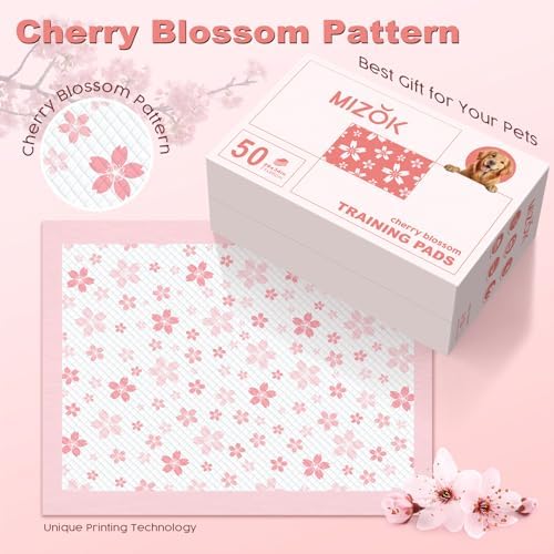 MIZOK Pink Puppy Pads with Adhesive Tabs Disposable Pee Pads 28x34in 50Ct - Image 2
