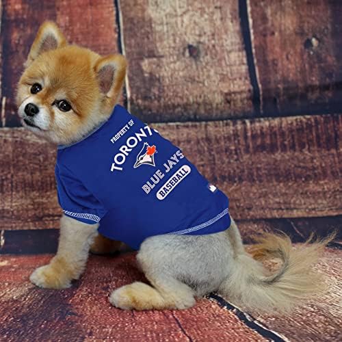 MLB Toronto Blue Jays Dog T-Shirt Small. - Licensed Shirt for Pets Team Colored with Team Logos- Premium Stretchable Materials for The Comfort of Your Dog & Cat - Image 5