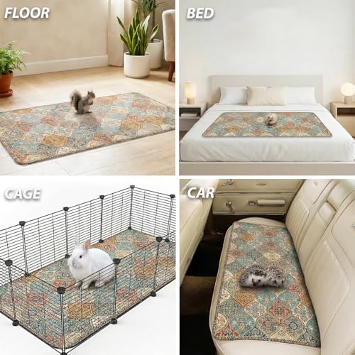 nunubaby 4PACK Washable Pee Pads for Dogs, Stylish, Non-Slip and Leak-Proof Pee Pads. Reusable Potty Pads for Dogs for Crates and Floors.(Cream/Multi,24" x48" ) - Image 5