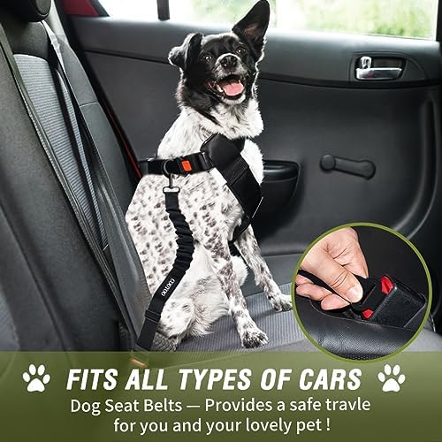 COOYOO Dog Seat Belt,3 Piece Set Retractable Dog Car Adjustable Seatbelts for Vehicle Nylon Pet Safety Heavy Duty & Elastic & Durable Car Harness for Dogs - Image 2