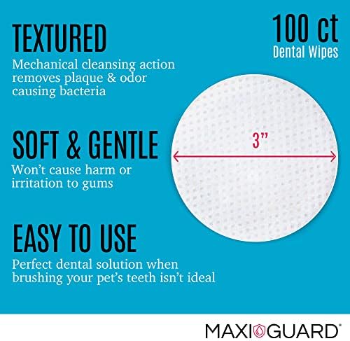MAXI/GUARD Dental Cleansing Wipes for Dogs, Cats, Horses and Companion Animals (100 Wipes), Light Blue/White - Image 4