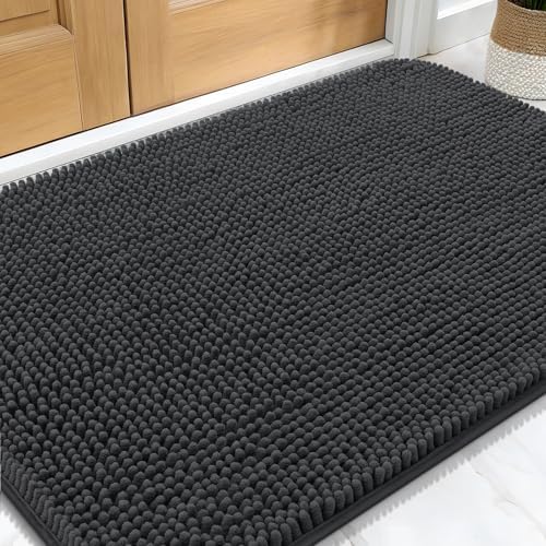 OLANLY Dog Door Mat for Muddy Paws 34x21, Super Absorbent Chenille Mud Mat by OLANLY