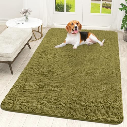 OLANLY Dog Door Mat for Muddy Paws 59x35, Super Absorbent Chenille Mud Mat by OLANLY