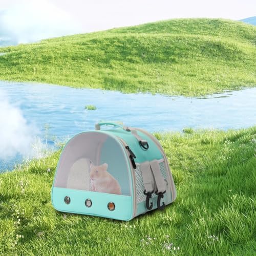 Breathable Guinea Pig Carrier Backpack with Nylon Mesh Window Portable Carrier for Guinea Pig, Bunny Bearded Dragon Bird Chinchilla Ferret Travel Outdoor - Image 6