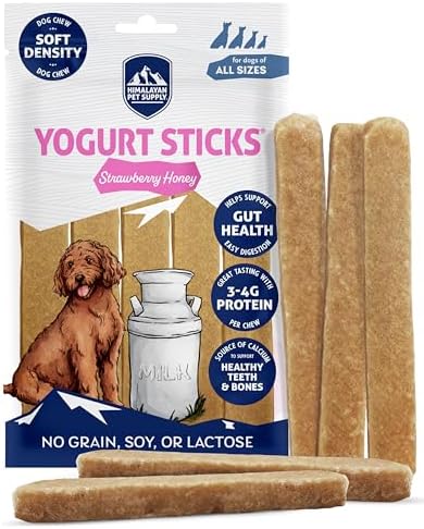 Himalayan Dog Chew Yogurt Sticks, Probiotic Dog Treats, Strawberry 5 Treats by HimalayanDogChew