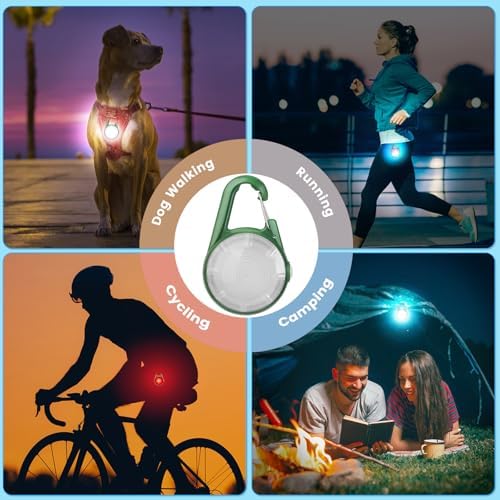 2Pack Dog Lights for Night Walking Dog Collar Light Clip on Rechargeable Glow in The Dark Light with 4Modes & RGB Color for Camping - Image 4