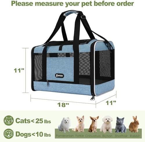 GAPZER Cat Carrier 18 x 11 x 11 Top Loading Soft Pet Travel Bag Over 15lbs - Image 2