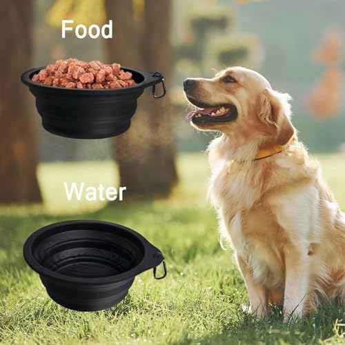 PetBonus 2-Pack Collapsible Dog Bowls, Portable Travel Dog Water Food Bowls - Image 4