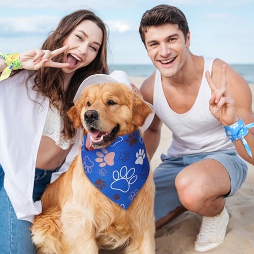 Weewooday 50 Pcs Paw Print Dog Bandanas Bulk for Party, 25.6x17.7x17.7in - Image 6