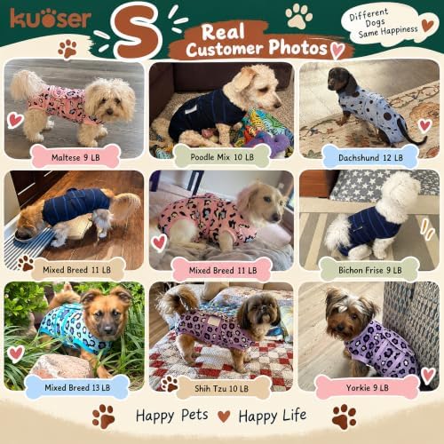 Kuoser Dog Recovery Suit, Female Male Spay Neuter Surgery Suit, Elephant, S - Image 5