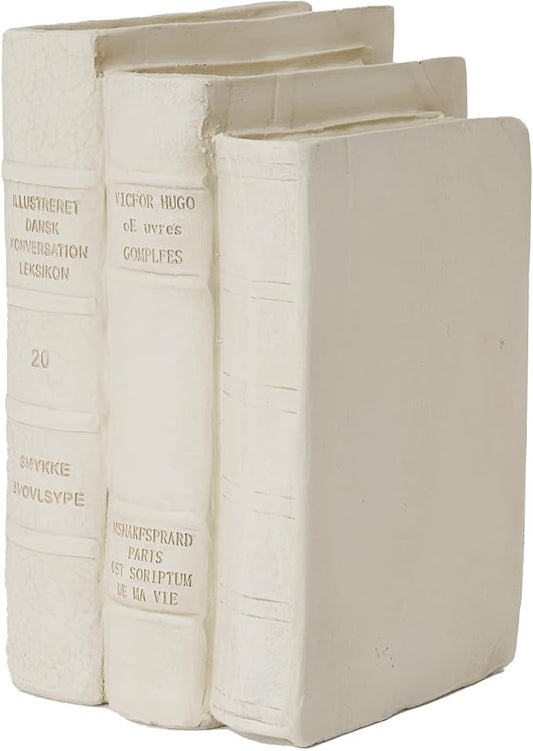 Decorative Books Living Room Décor - Resin Cream Faux Books Fake Modern Home Decoration for Bookshelf Coffee Table Décor 5.5 x 4.5 x 8 Inch Guichifun by Guichifun