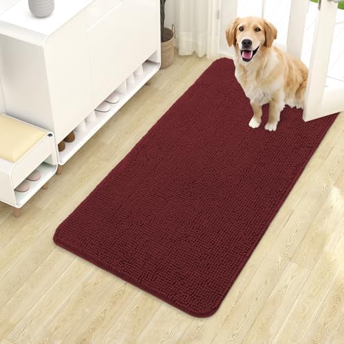 OLANLY Dog Door Mat for Muddy Paws 40x24, Super Absorbent Chenille Mud Mat by OLANLY
