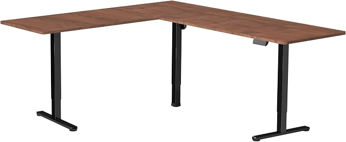 VIVO Dark Walnut 84 x 63 in Corner Standing Desk, DESK-E3CTBD-84 | Electric, Large Reversible L-Shaped Table, Sit Stand Height Adjustable, Memory Controller, Office Furniture Sets, Black Frame - Image 9