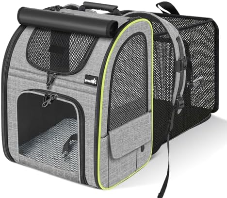pecute Cat Backpack with Curtain, Cat Carrier Backpack Breathable, XL by pecute
