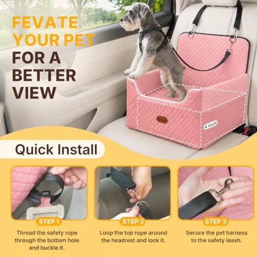 ALL GOOD PET SUPPLIES Dog Car Seat for Small/Medium Dogs Under 35lbs - Image 5