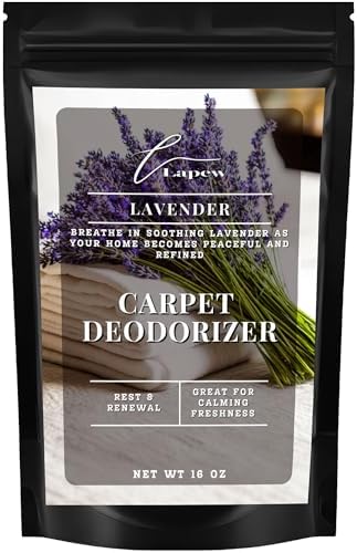 Lapew Lavender Carpet Deodorizer Powder - Pet Safe Freshener for Vacuuming | Scented Odor Eliminator for Home | 16 oz by Lapew