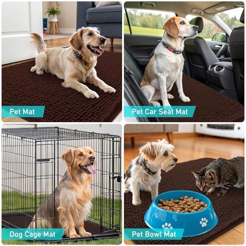 OLANLY Dog Door Mat for Muddy Paws 70x35, Super Absorbent Chenille Mud Mat - Image 7