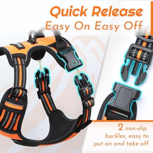 Eagloo Dog Harness for Medium Sized Dogs, No Pull Vest with 2 Leash Clips - Image 6