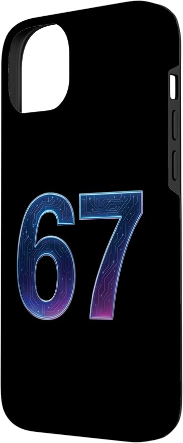 67 Meme Ai Quantum Number 67th Six Seven Tech Digital Future Case for iPhone 14 Plus - Image 2