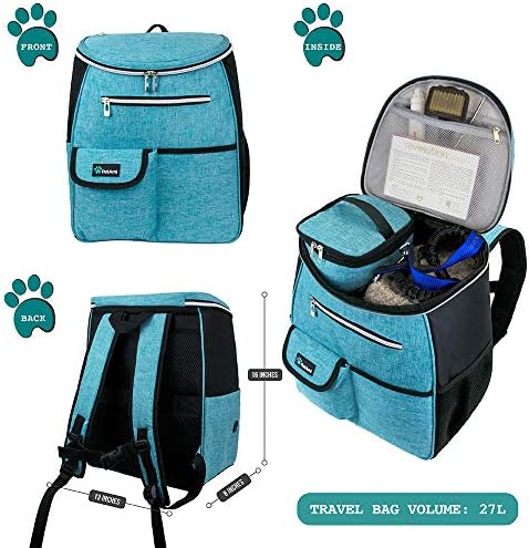 PetAmi Dog Travel Backpack 27L Airline Approved Pet Supplies Bag, Teal Blue - Image 2