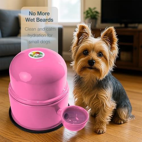 Pet Water Dispenser for Dogs and Cats, 47.3 oz – Gravity-Fed Aluminum Water Bowl, Prevents Wet Fur, Provides Continuous Fresh Water, Electrostatic Coated Finish, Vida Mansa (Pink) - Image 5