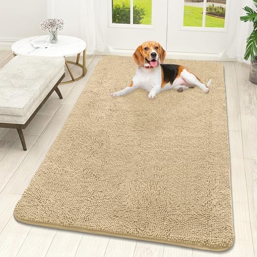 OLANLY Dog Door Mat for Muddy Paws 59x32, Super Absorbent Chenille Mud Mat by OLANLY