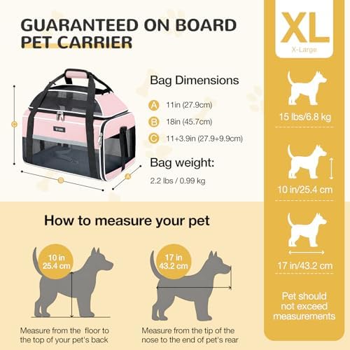 Lekereise Top-Expandable Pet Carrier 18x11x11Inch Delta American United Airline Approved Soft Sided Underseat to 15lbs Travel Carriers for Small Dogs Cats with Locking Safety Zippers Anti-Scratch Mesh - Image 3