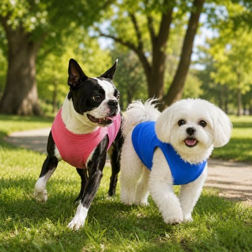 Pet Clothes Dog Clothing Blank T-Shirt Tanks Top Vests for Small Middle Large Size Dogs 100% Cotton Dog Summer Vest Classic (XXXL, Blue) - Image 4