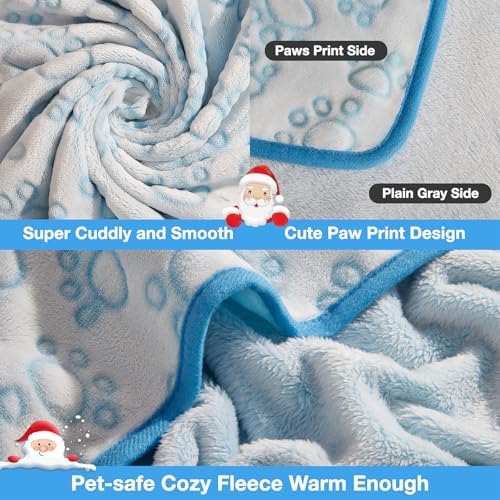 Blue Dog Blanket for Puppy Accesssories Boy, Blue Dog Stuff for Small Kitten Indoor Cats, Washable Soft Puppy Essentials Supplies - Image 3
