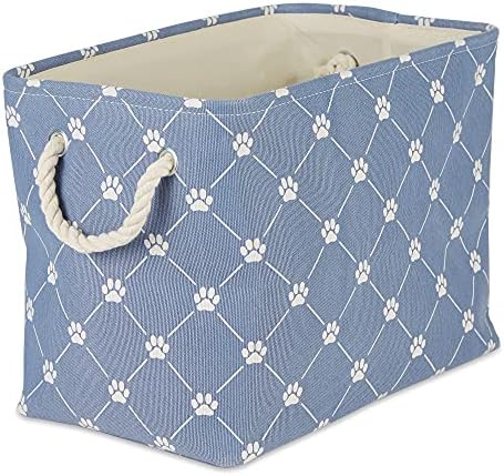 Bone Dry Pet Storage Paw and Bone, Trellis Collection, Small Rectangle, 14x8x9, Stonewash Blue by BoneDry