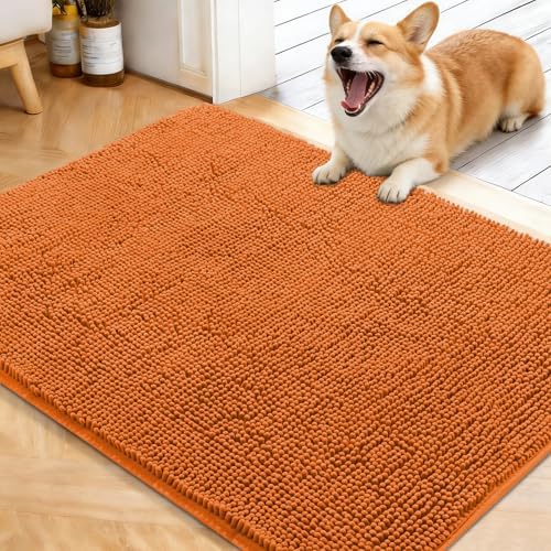OLANLY Dog Door Mat for Muddy Paws 40x32, Super Absorbent Chenille Mud Mat by OLANLY